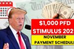 $1,000 PFD Stimulus 2025: November Payment Schedule Officially Released
