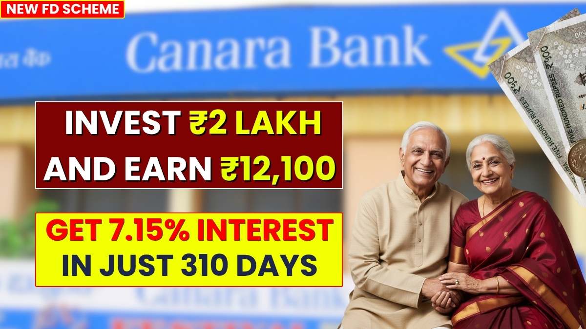 Canara Bank New FD Scheme 2025: Invest ₹2 Lakh and Earn ₹12,100 Interest in Just 310 Days at 7.15%